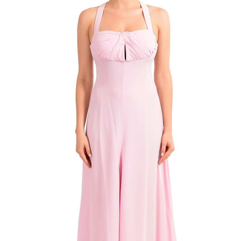 Versace Women's Pink 100% Silk Maxi Evening Dress